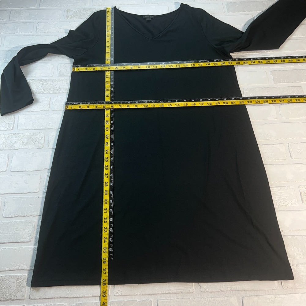 J.Jill Wearever Collection Dress Womens Large Black Shift V-Neck Long Sleeve L - Picture 2 of 10